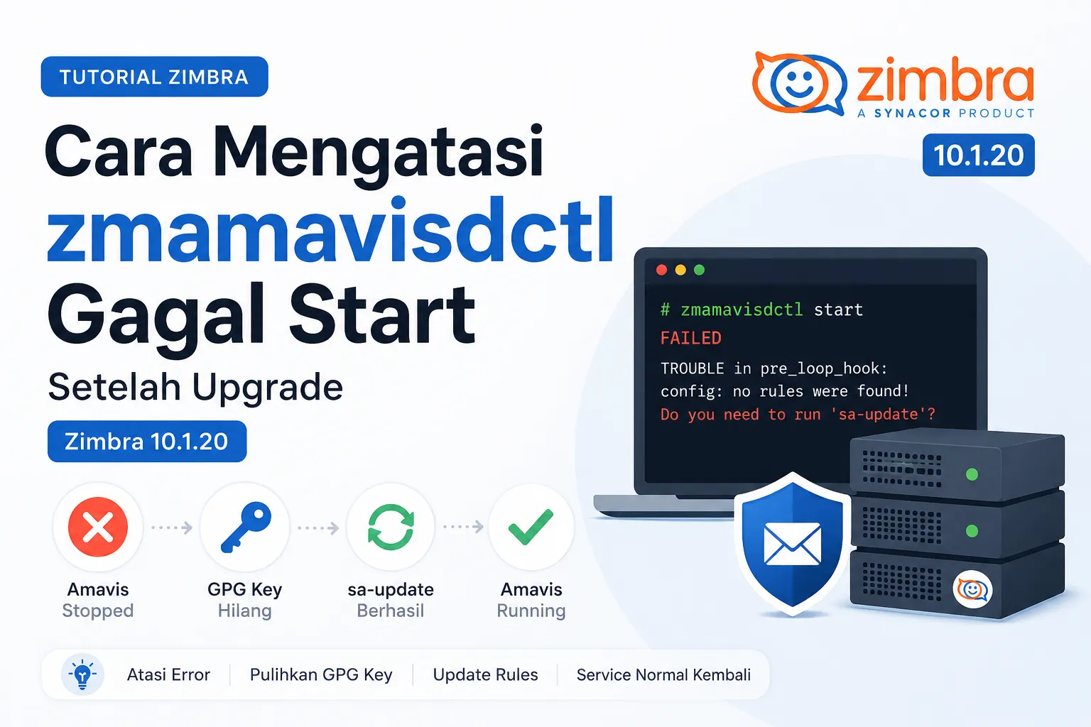 Cara Mengatasi zmamavisdctl Gagal Start Setelah Upgrade Zimbra NE 10.1.20