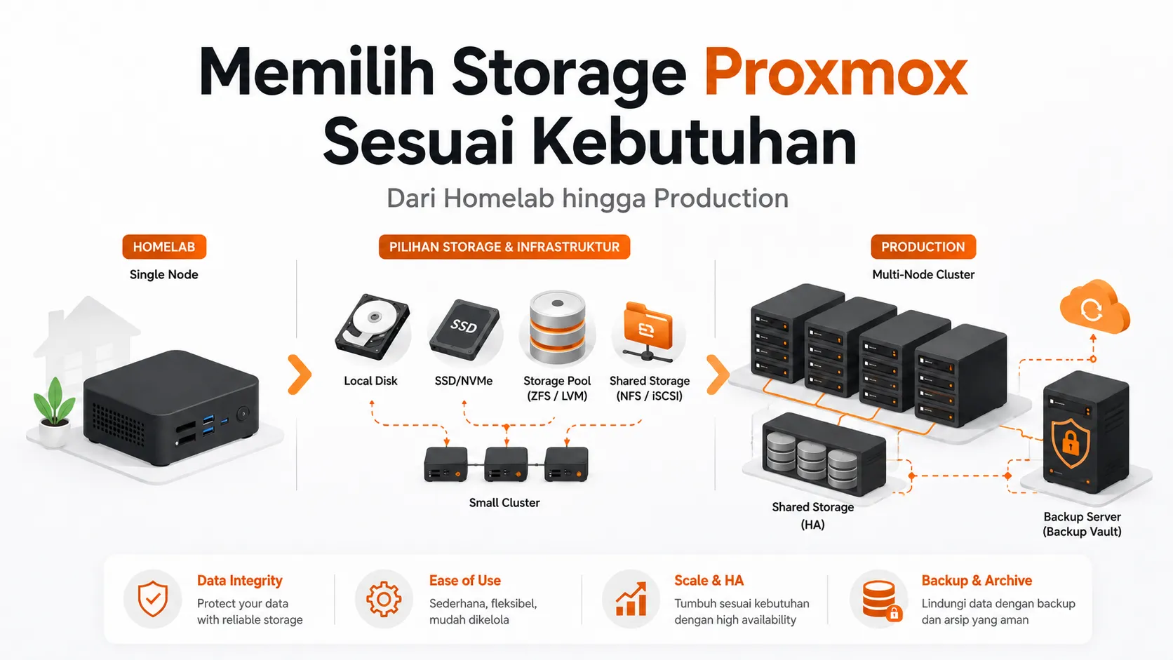Memilih Storage Proxmox Sesuai Kebutuhan: Homelab hingga Production