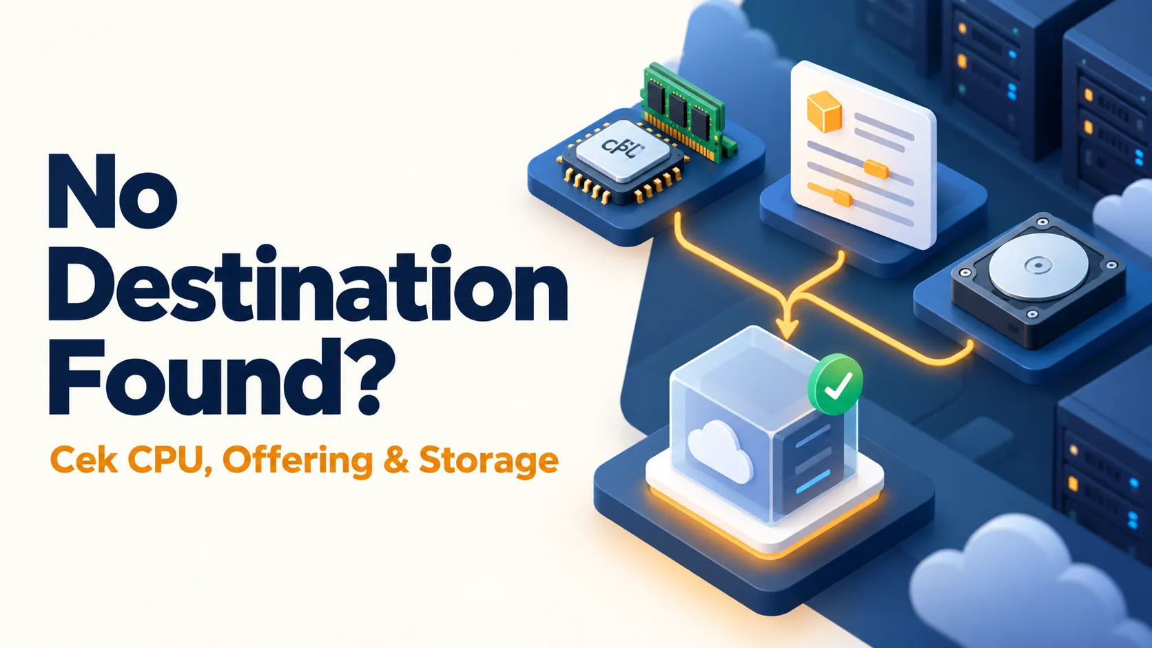 Error “No destination found” CloudStack: Cek CPU, Offering, dan Storage